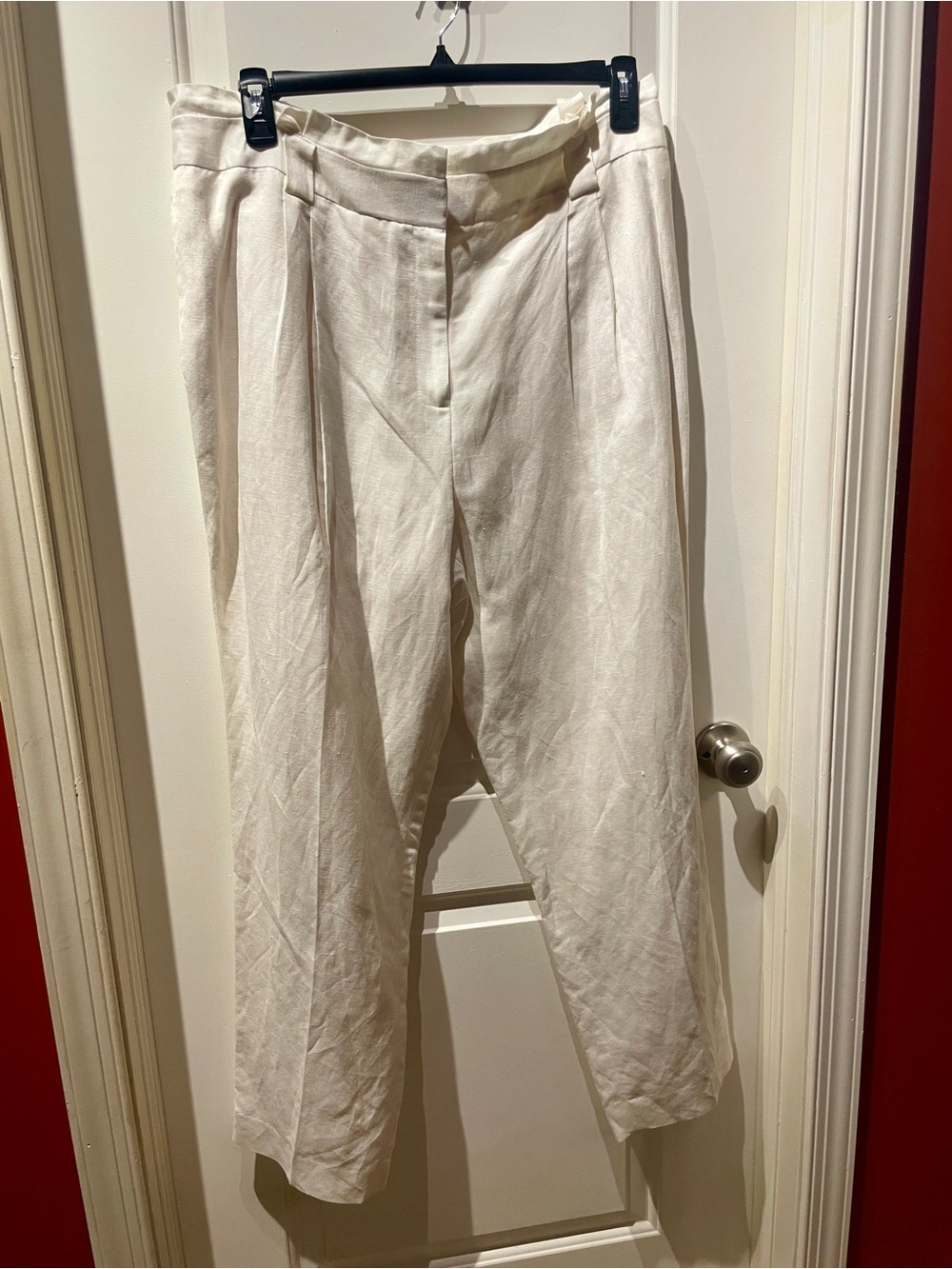 Calvin Klein Cream Pleated Chinos